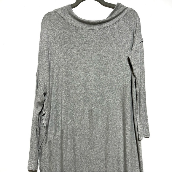 FREE PEOPLE Grapevine Tunic Split Side Long Sleeve Ribbed Knit Top Grey Size M - Picture 12 of 15